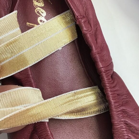 Free People Red Leather Flats Solitaire Pointed Toe Slip-On Shoes Size 11 New - Picture 11 of 11